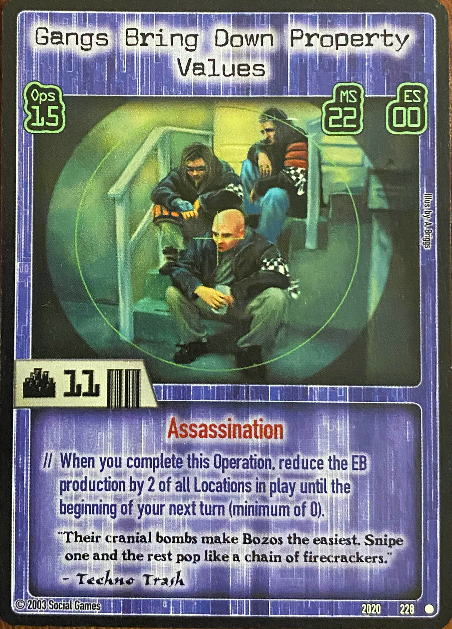 Gangs Bring Down Property Values Card