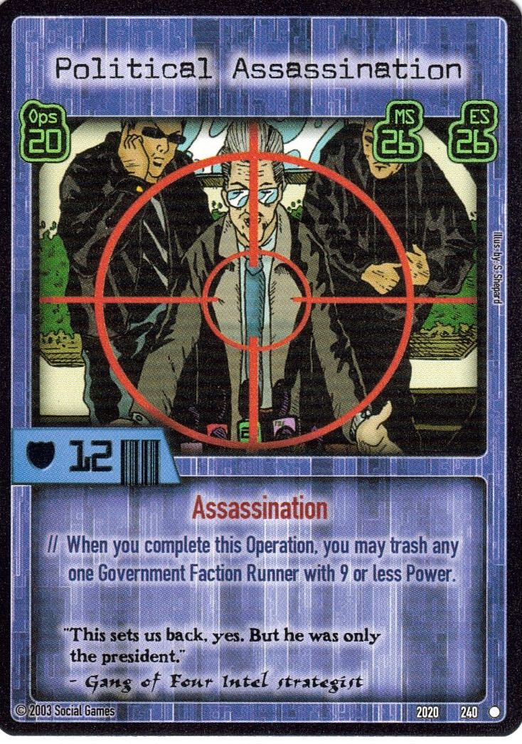 Political Assassination Card