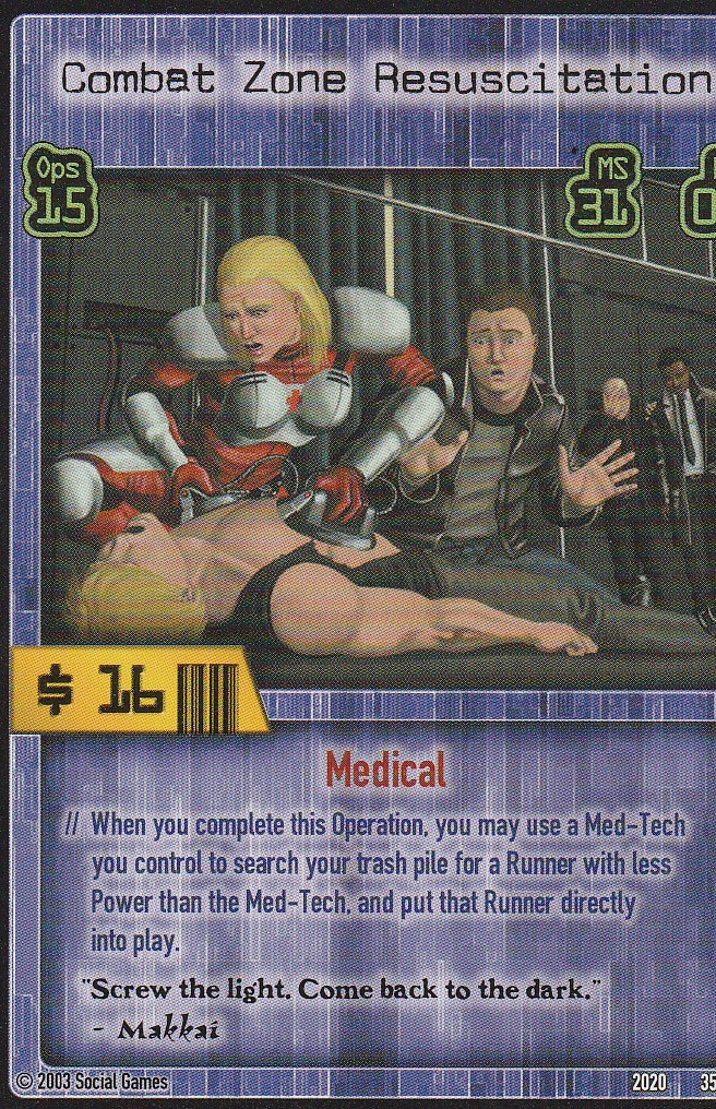 Combat Zone Resuscitation Card