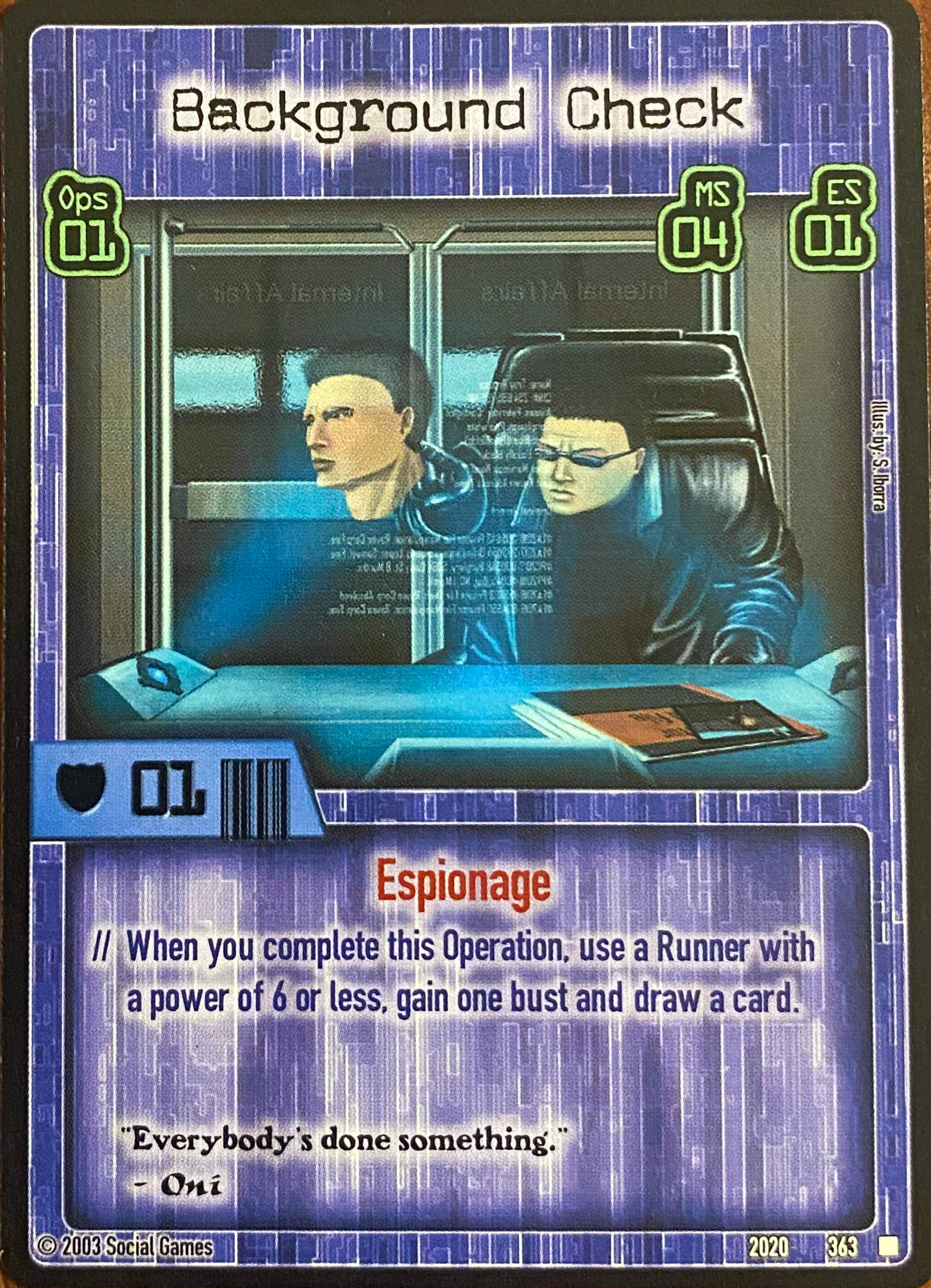 Background Check Card